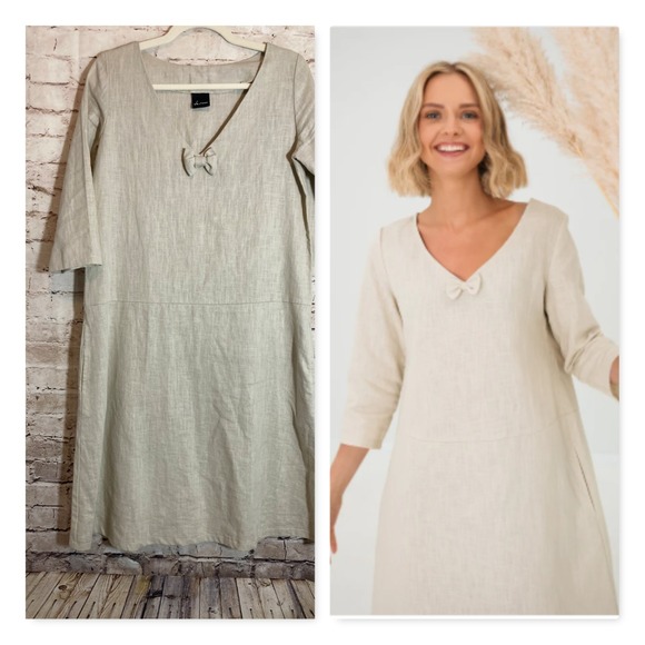 knee length dresses for ladies Lina Sleeve – RENHUE main image 0